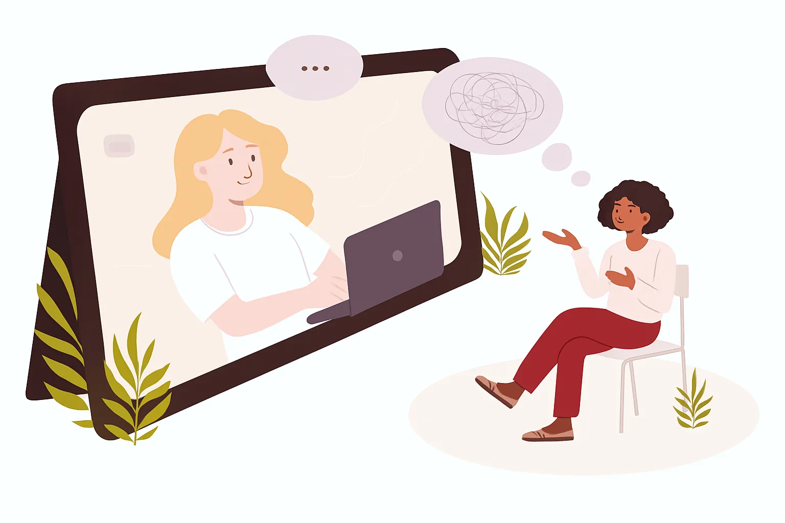 Coaching de vie en téléconsultation avec Elodie urago et une personne