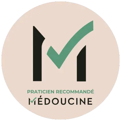Badge Praticien Recommandé Médoucine, coach de vie Élodie Urago