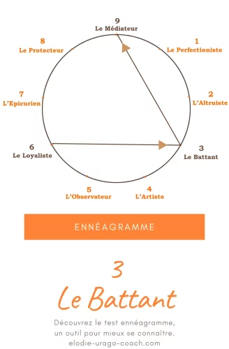 Diagramme de l’Ennéagramme type 3, le Battant – outil de développement personnel et de coaching.